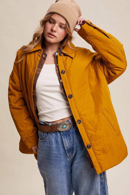 Padded Button Front Jacket