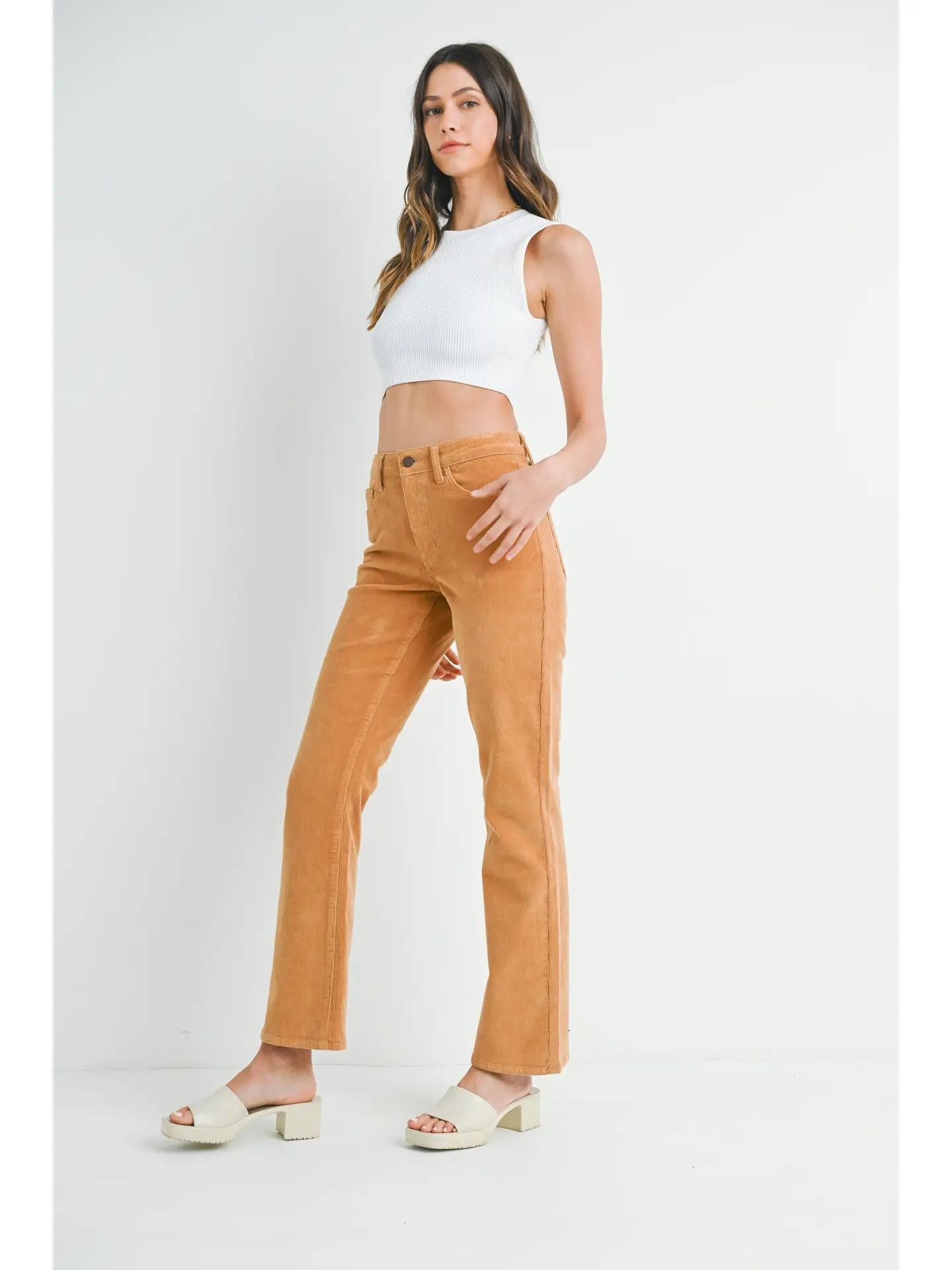 Corduroy Slim Bootcut - Dark Camel