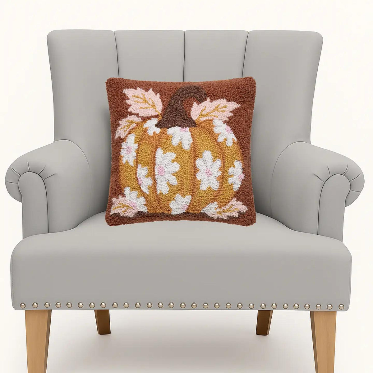 Daisies On Pumpkin Hook Pillow