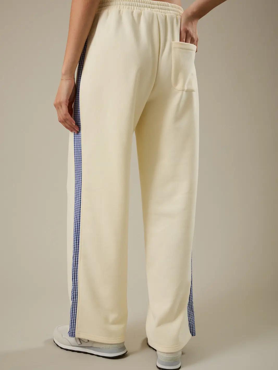 High Waist Side Gingham Detail Jogger Sweatpants
