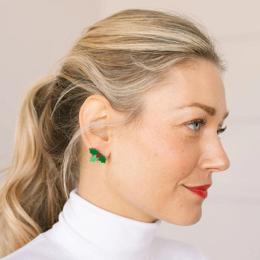 Festive Mistletoe Studs