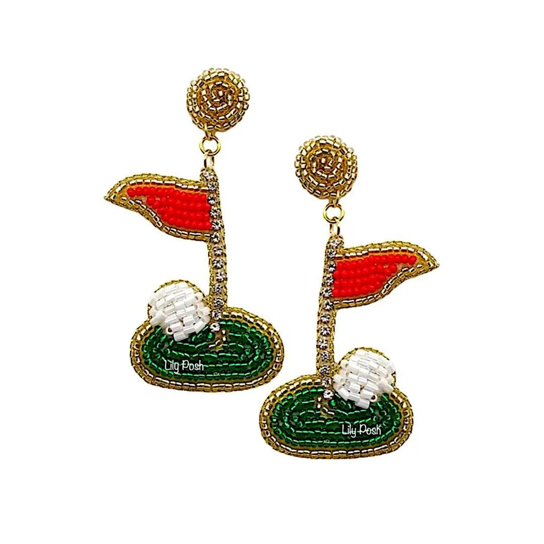 Golf Seed Bead Earring Lily Posh