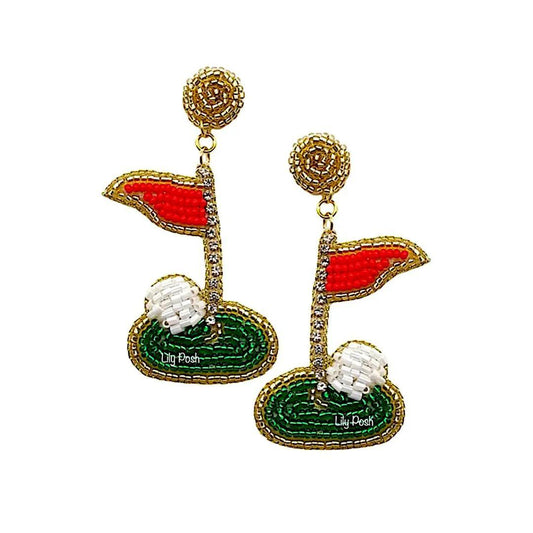 Golf Seed Bead Earring Lily Posh