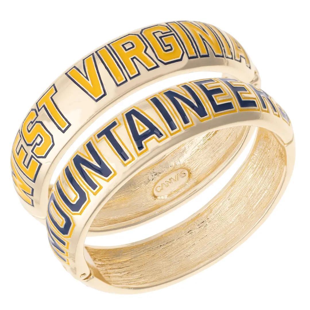 West Virginia Mountaineers Polished Metal Hinge Bangle