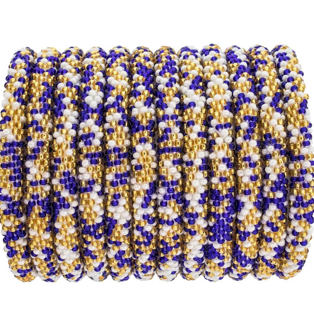 Roll-On® Bracelet Gold and Navy Speckled