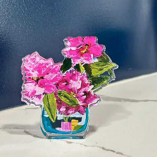 Rhododendron Acrylic Cut-out Block- Eleanor
