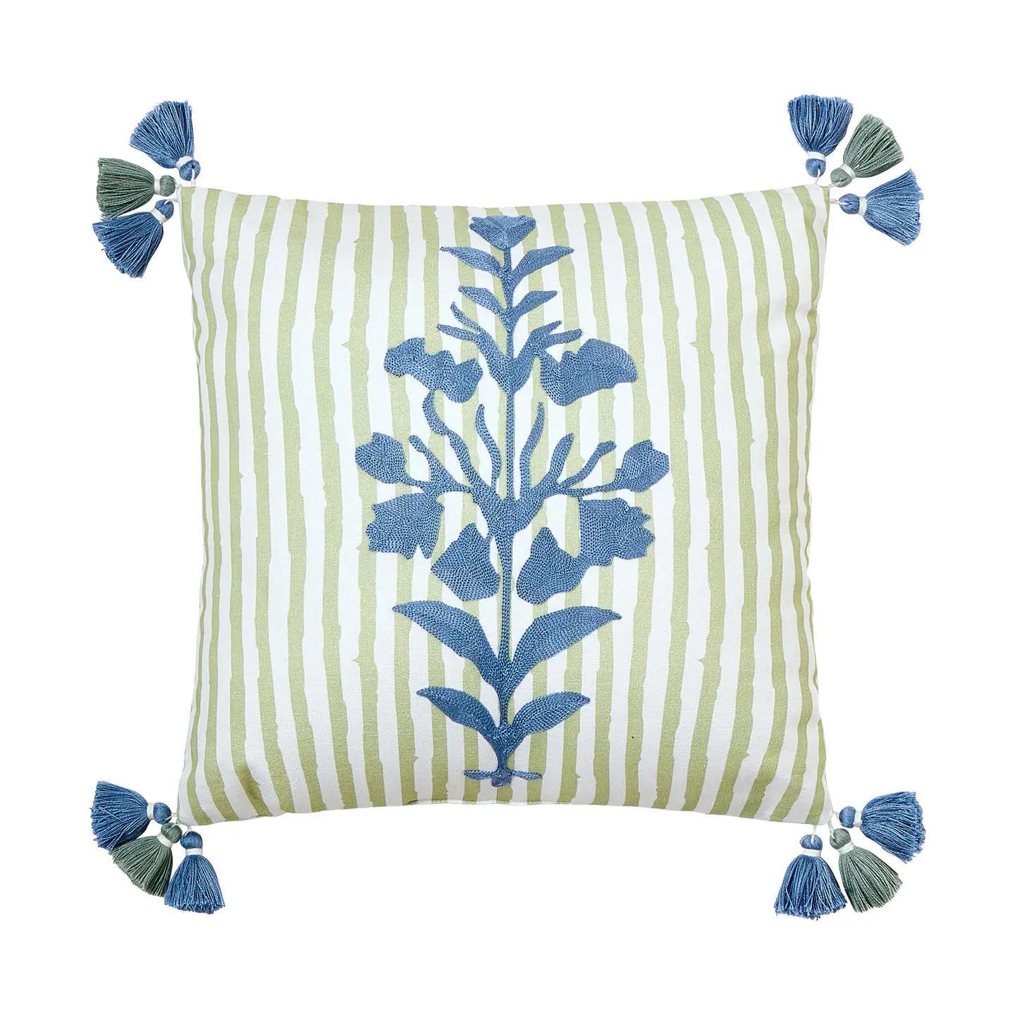 Hamilton Crewel Embroidered Decorative Pillow - Spartina