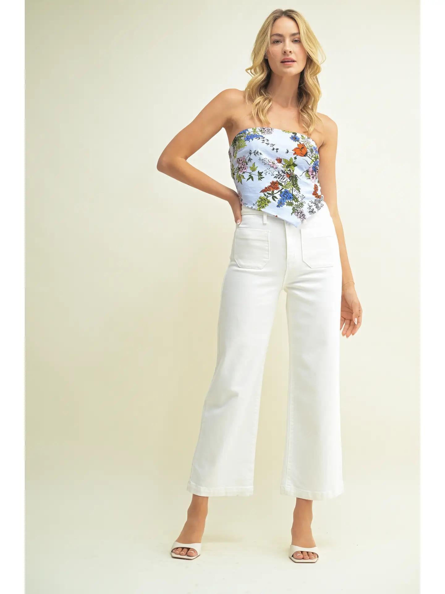 Off Wht - Patch Pocket Wide Leg