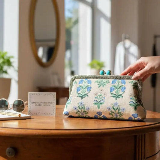 Midi Clutch Purse- Bluebell Bloom