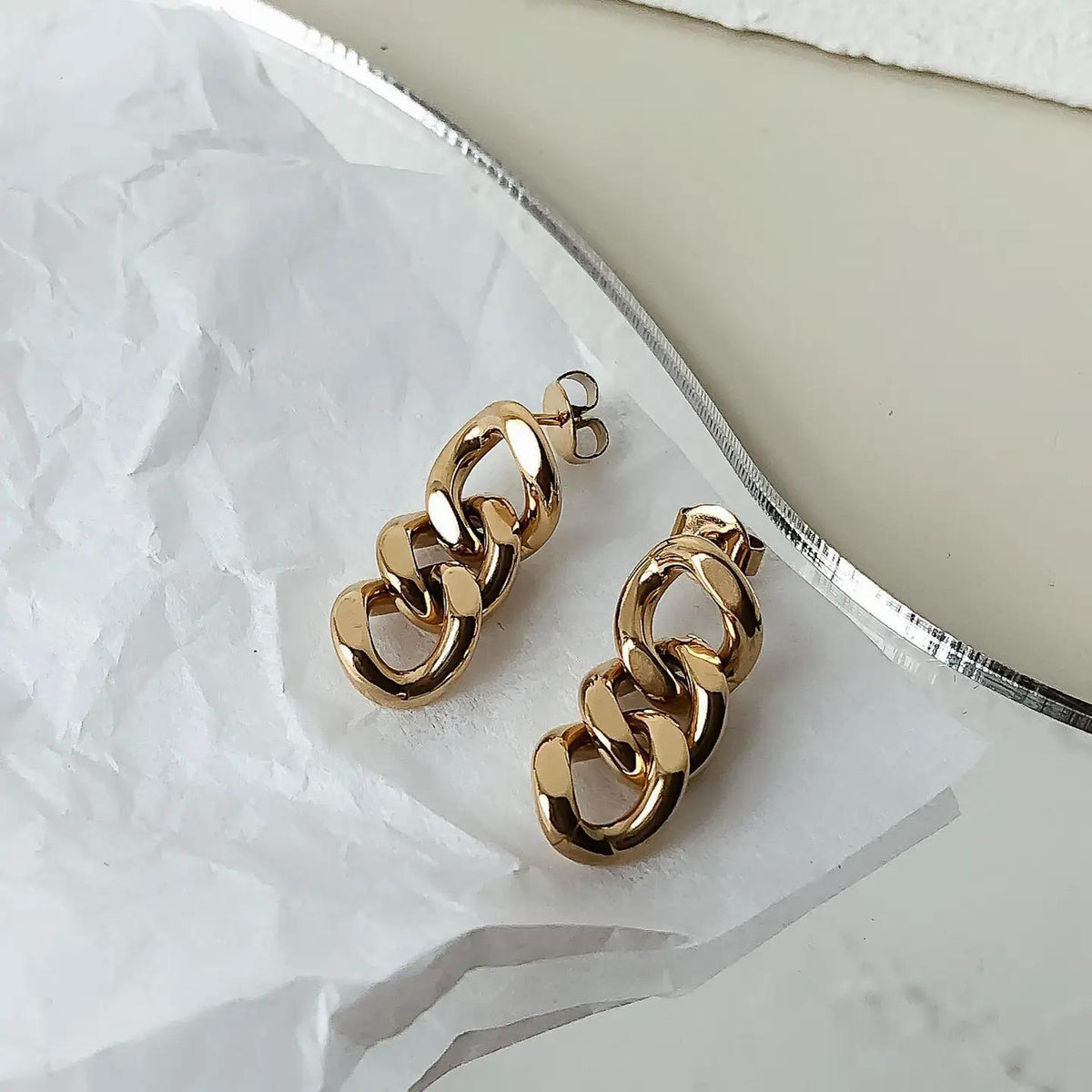 Avalon 18K Gold Non-Tarnish Chain Link Earrings