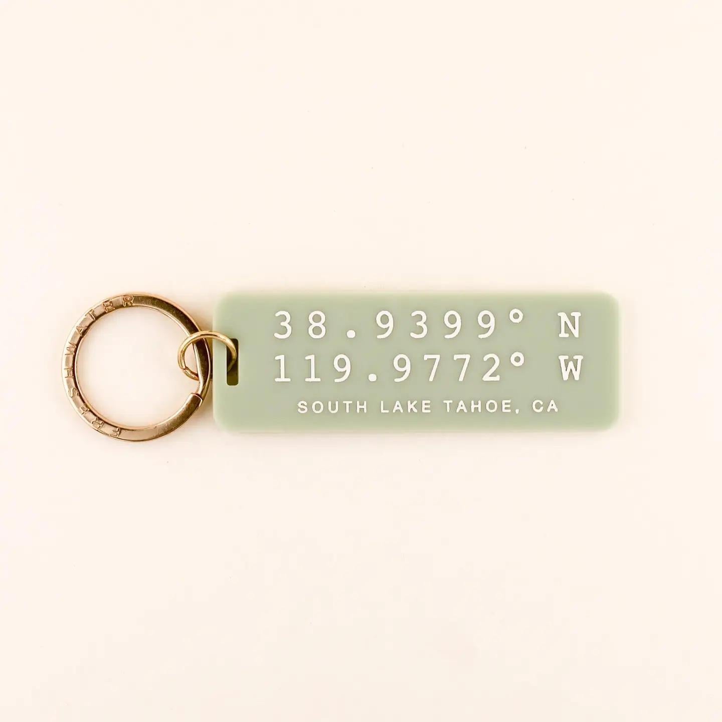 Custom Coordinates Rectangle Keychain