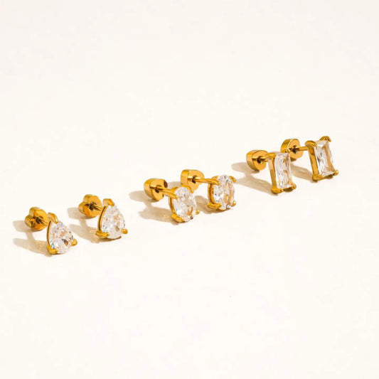 Pureté 18K Gold Non-Tarnish Pear & Oval