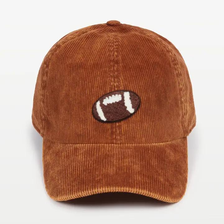 Game Day Chenille Football Patch Washed Baseball Cap