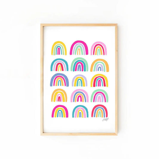 Colorful Rainbows Illustration - Art Print