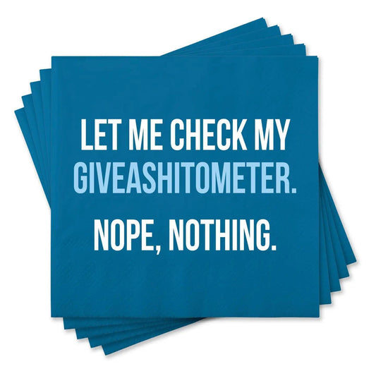 Funny Cocktail Napkins - Let Me Check My Giveashitometer