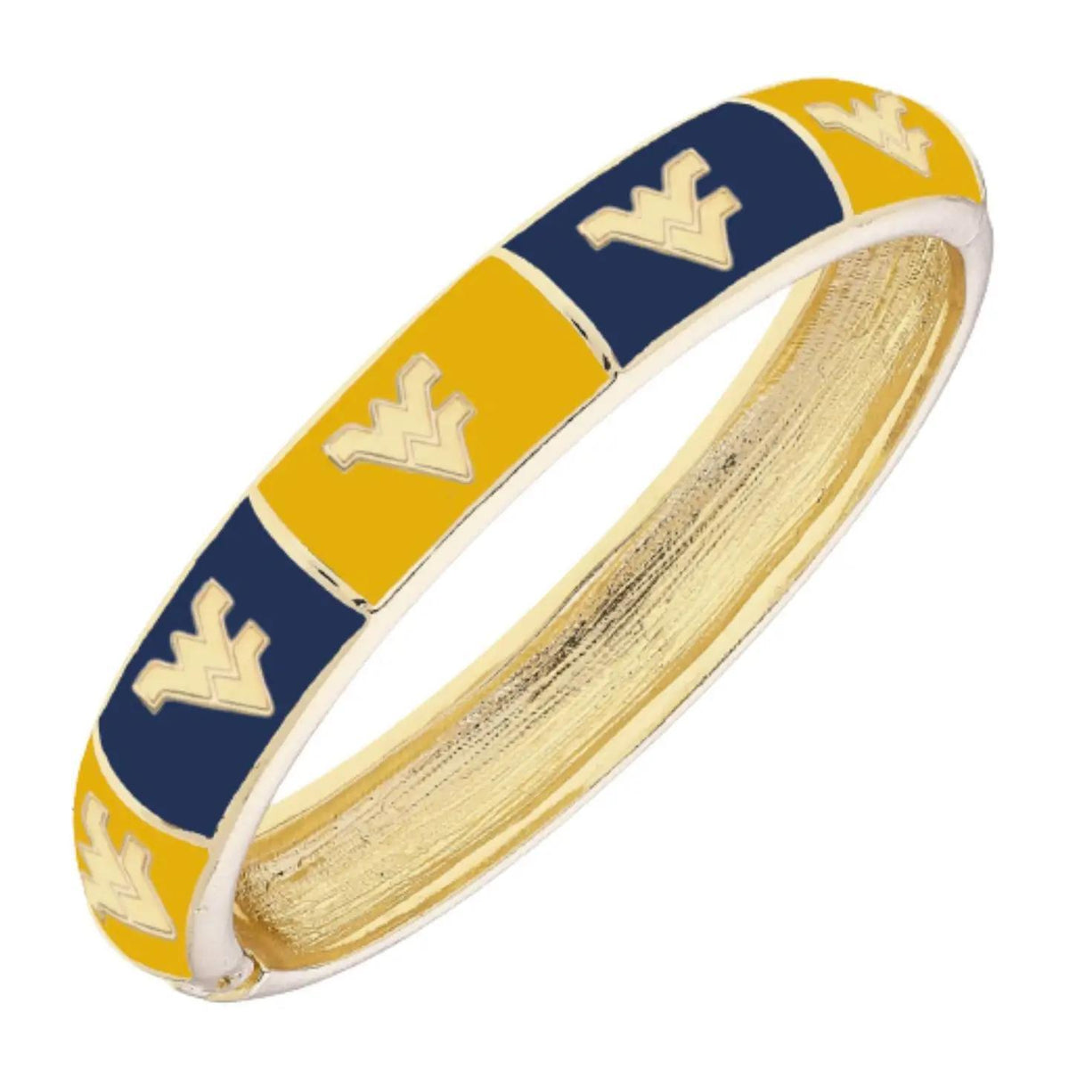West Virginia Mountaineers Sculpted Enamel Checkered Bangle