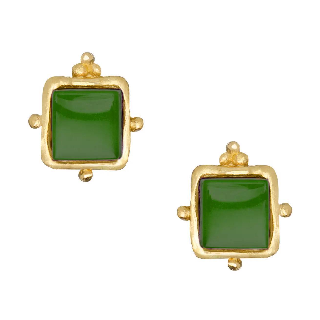 Charlotte Studs - Emerald Green