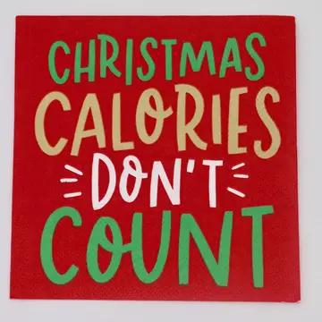 Christmas Calories Don't Count Cocktail Napkin