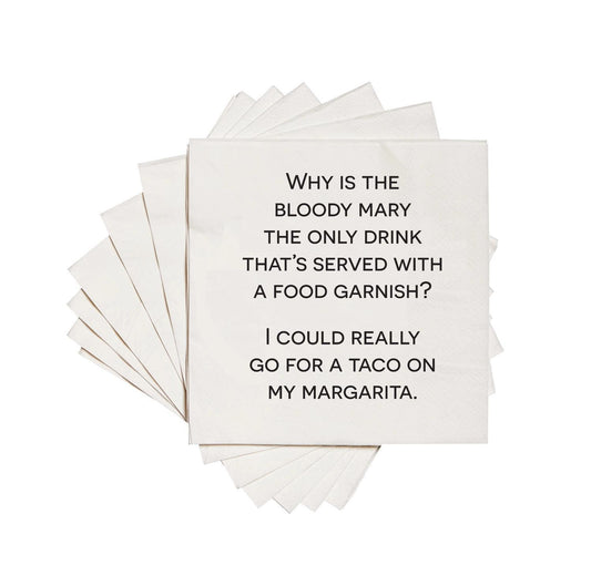 Why Is the Bloody Mary | Funny Printed Cocktail Napkins