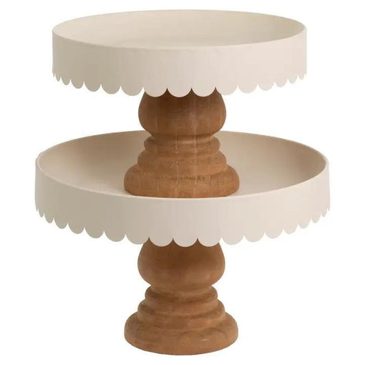 10.25" Scallop Decor Stands Set of 2