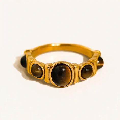 Canso 18K Gold Non-Tarnish Tiger Eye Ring