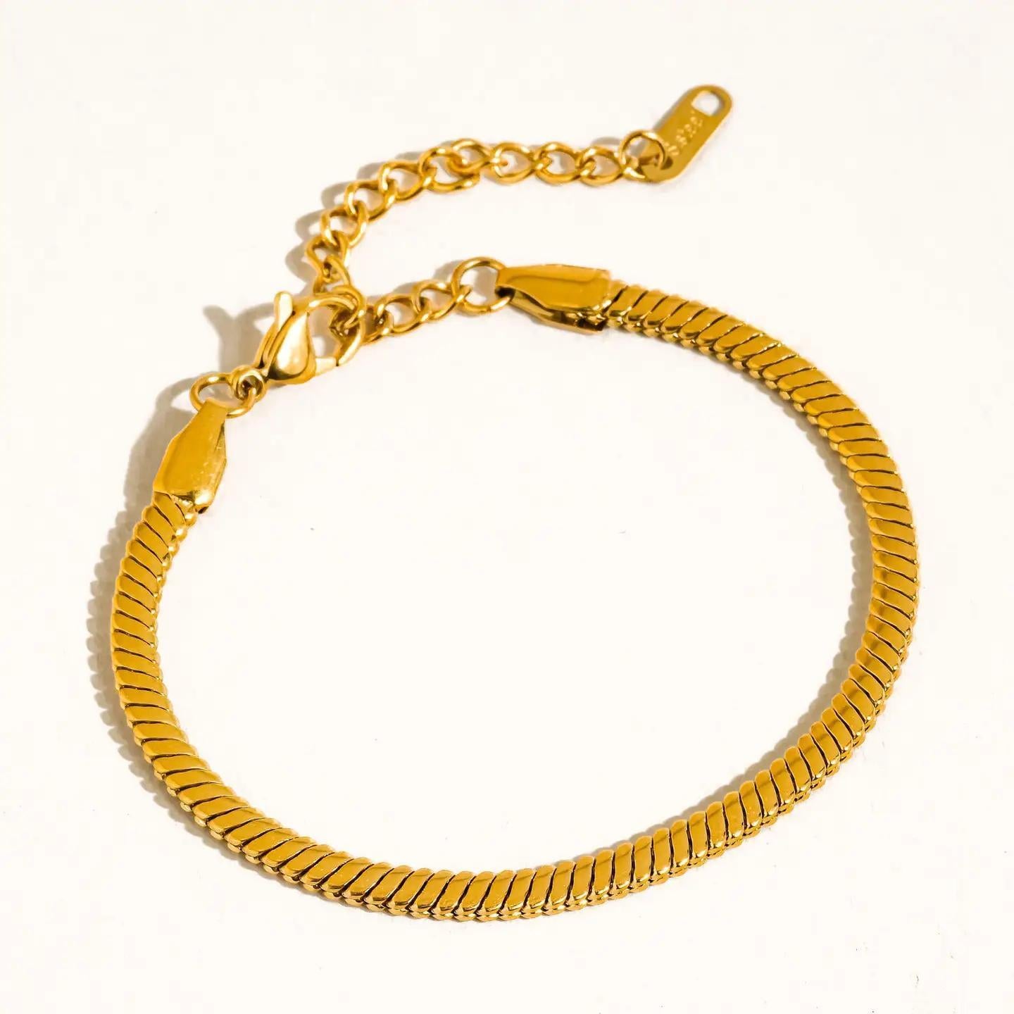 Levante 18K Gold Non-Tarnish Classic Snake Chain Bracelet
