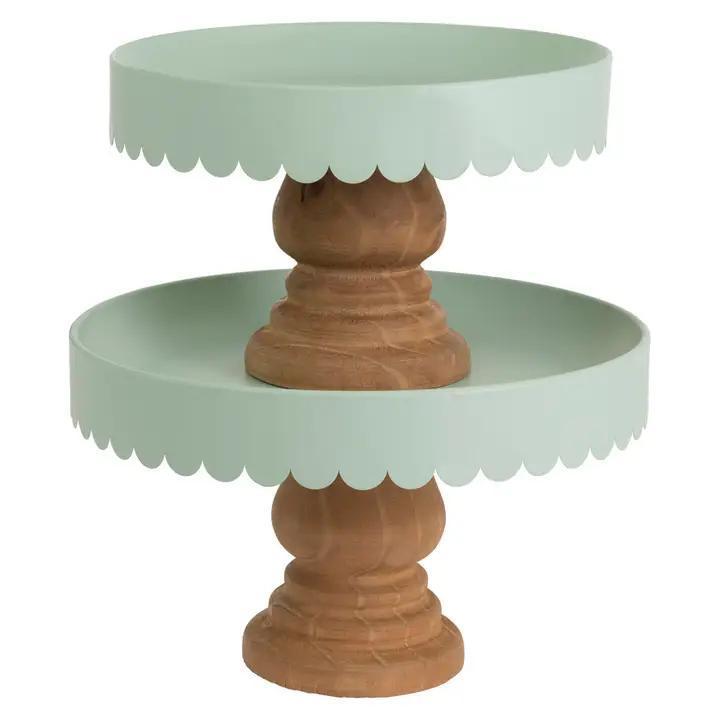 10.25" Scallop Decor Stands Set of 2