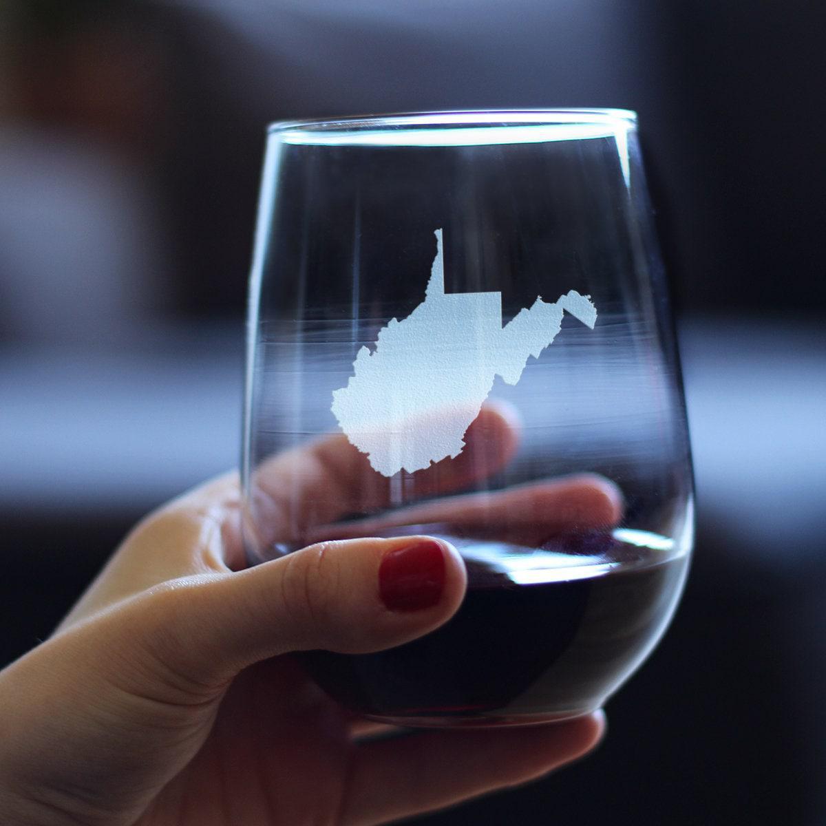 West Virginia Stemless Wine Glass