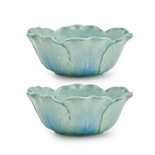 Meadow Tulip Bowl Set Of 2 - BLUE