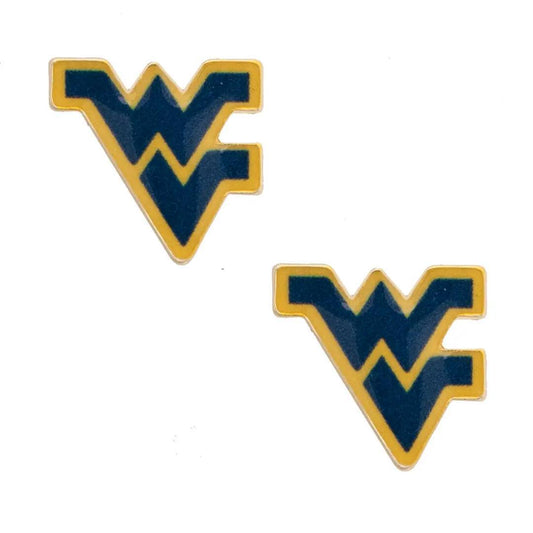 West Virginia Mountaineer Enamel Logo Stud Earrings