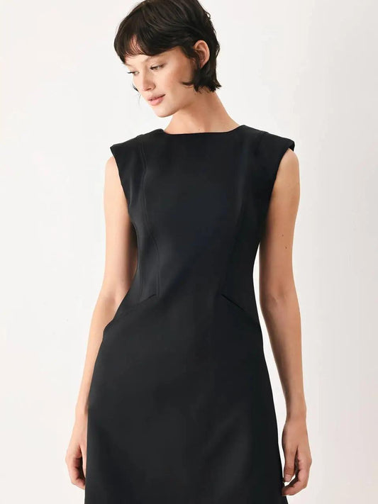 A Solid Woven Shift Dress
