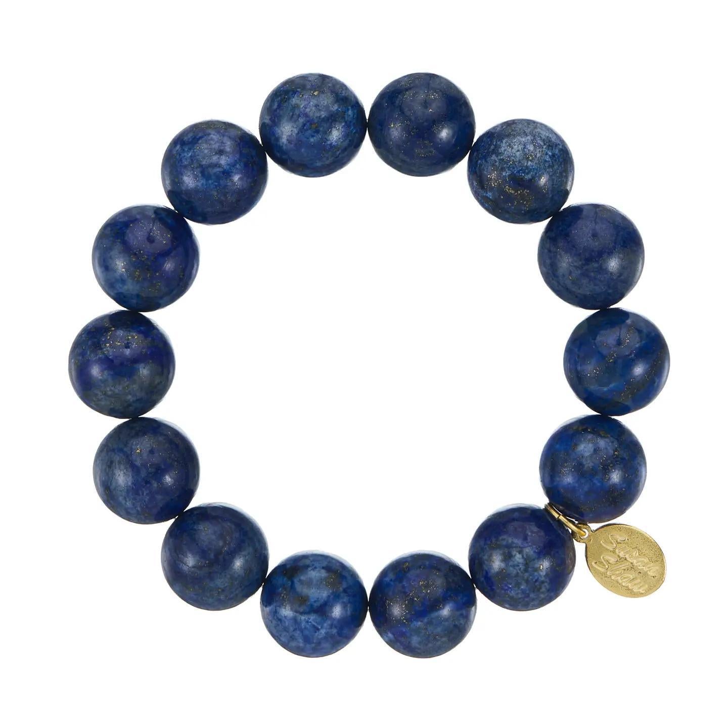 14mm Blue Lapis Stretch Bracelet