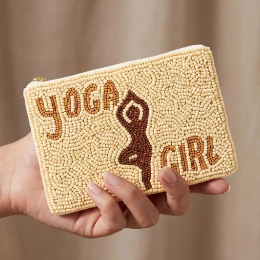 Yoga Girl Beaded Coin Purse