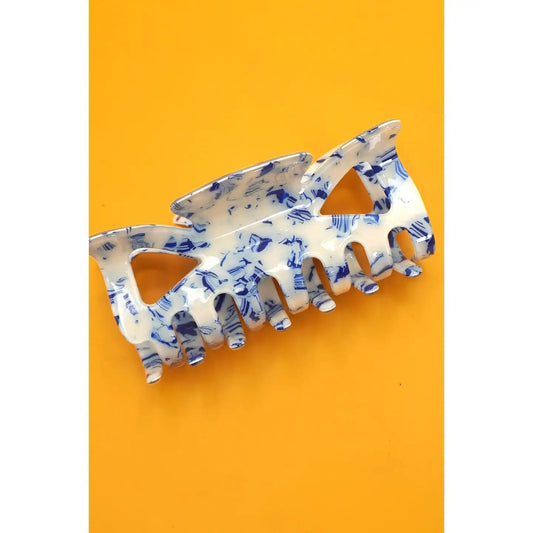 Vintage Toile Pattern Porcelain Hair Claw Clips- Bow
