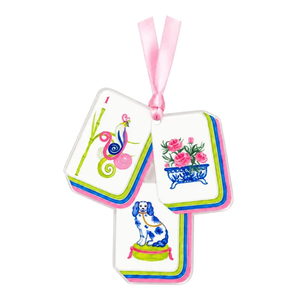 Mahjong Christmas Ornament Tile Acrylic