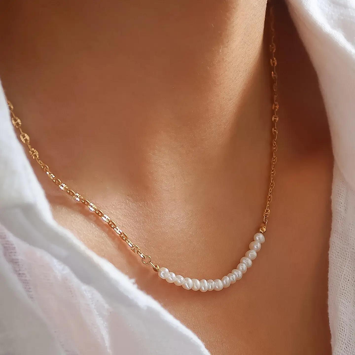 Margaux 18K Gold Non-Tarnish Freshwater Pearl Chain Necklace