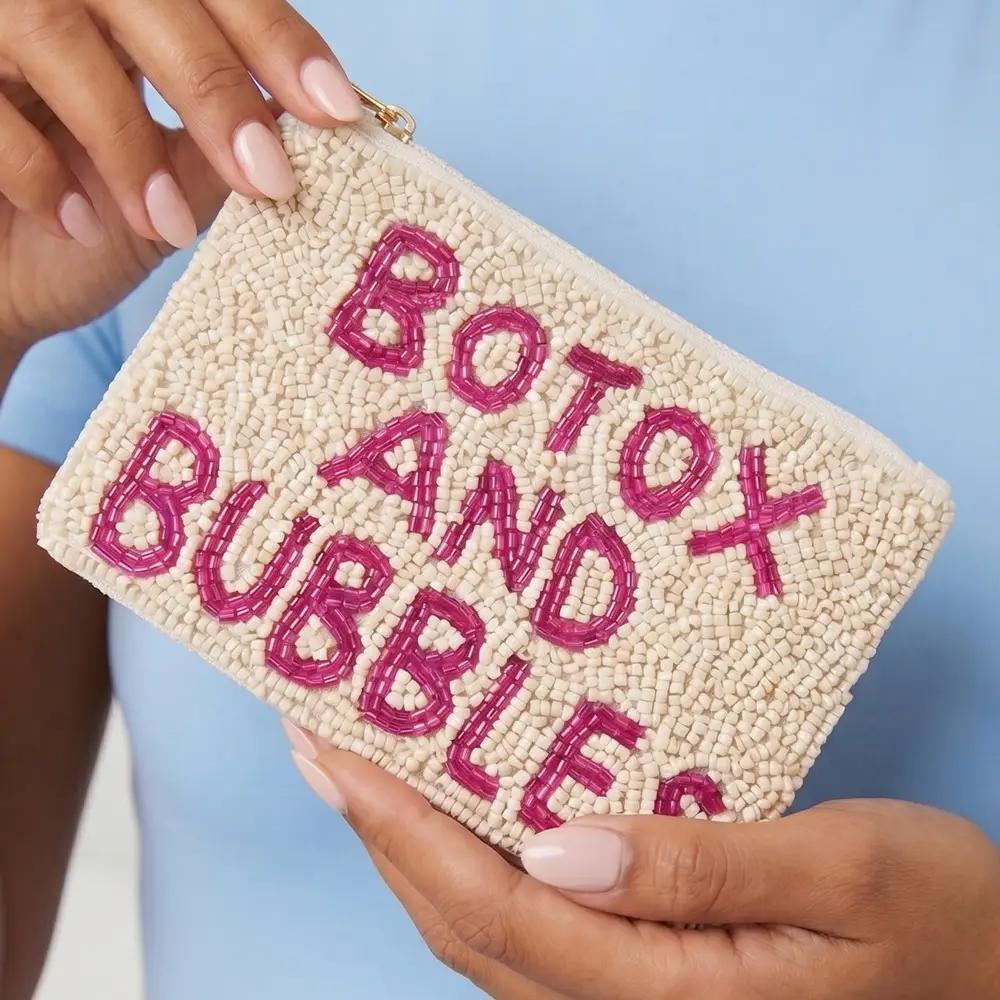 Botox and Bubbles Beaded Coin Pouch