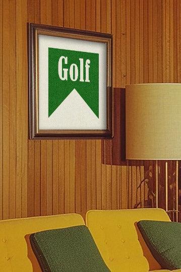 Retro Golf Poster Banner Art