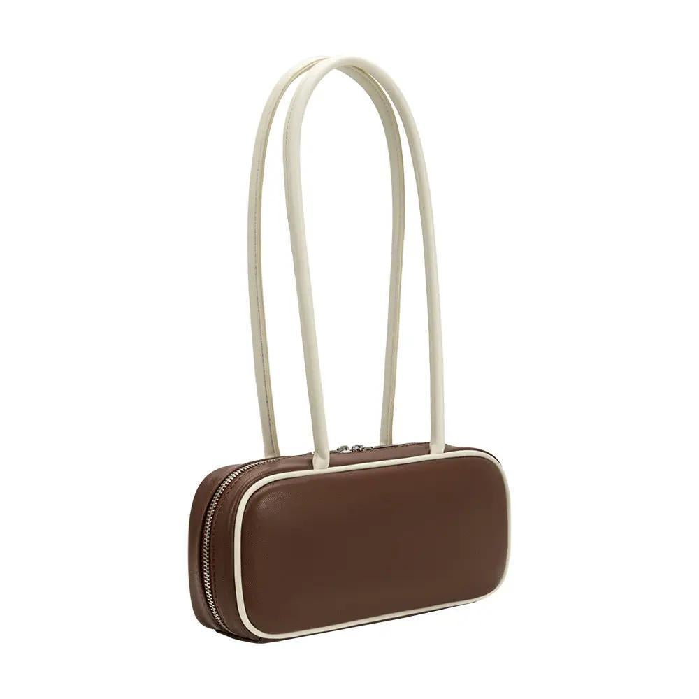 Micaela Chocolate Recycled Vegan Leather Shoulder Bag