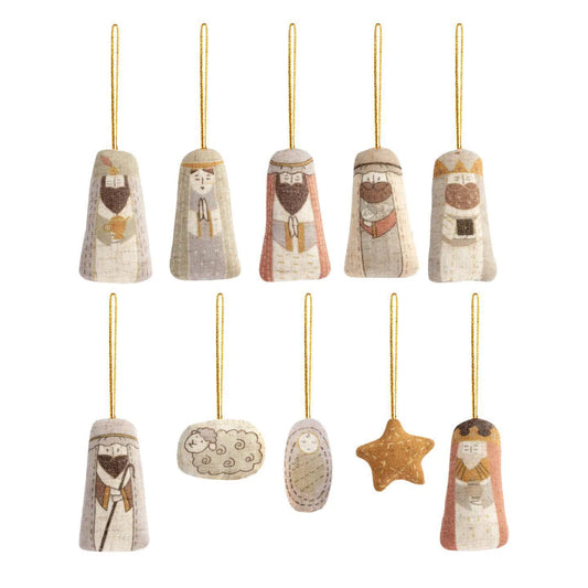 Children's Plush Nativity Ornaments- set of 10