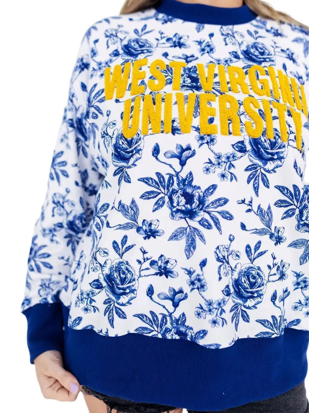 West Virginia Floral Toile Sweatshirt