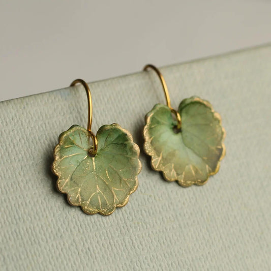 Olive Willow Leaf Earrings
