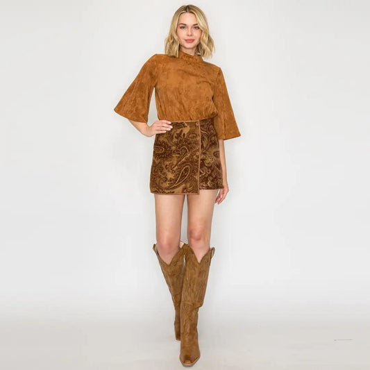 Love Story Brown Paisley Skort