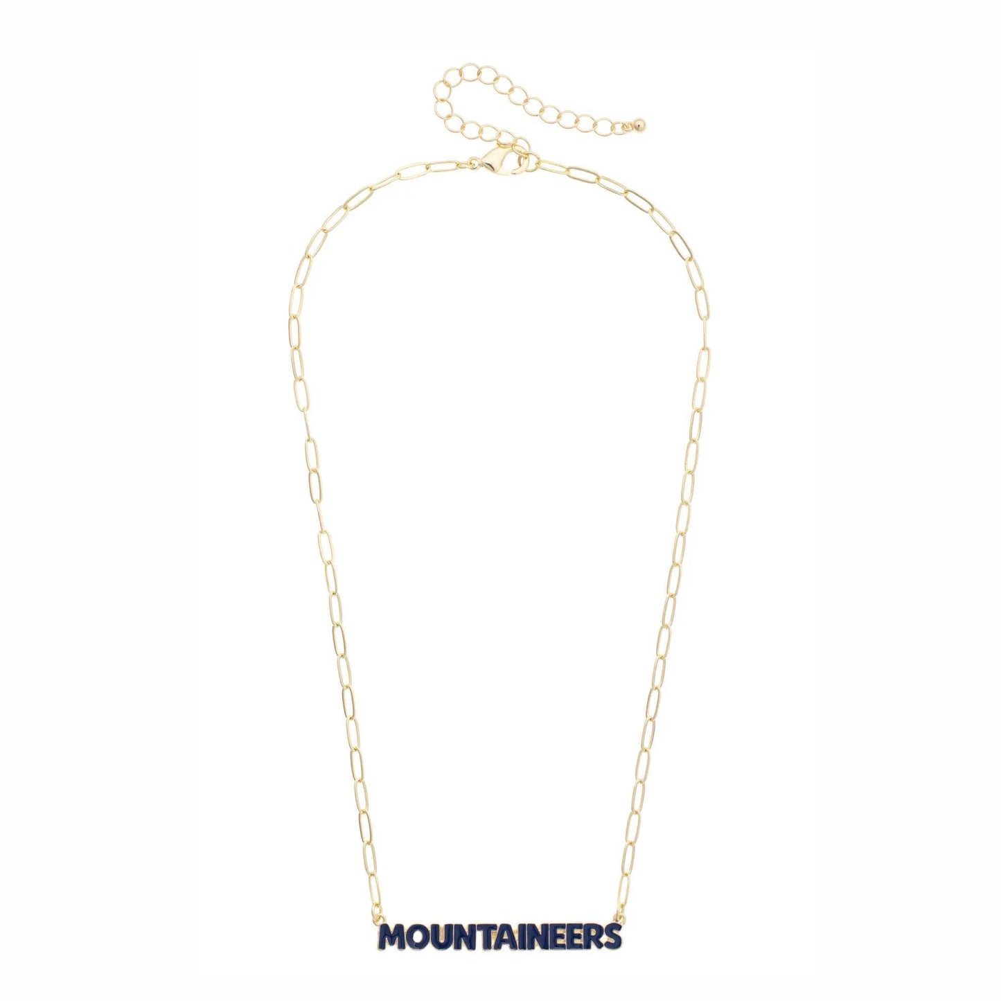 West Virginia Mountaineers Puffy Nameplate Necklace