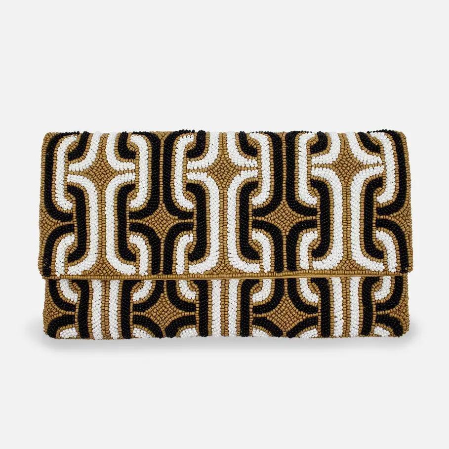 Mocha Beaded Clutch