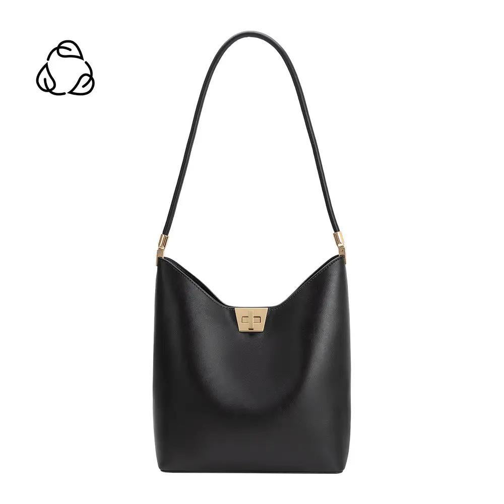 Billie Black Recycled Vegan Leather Tote Bag