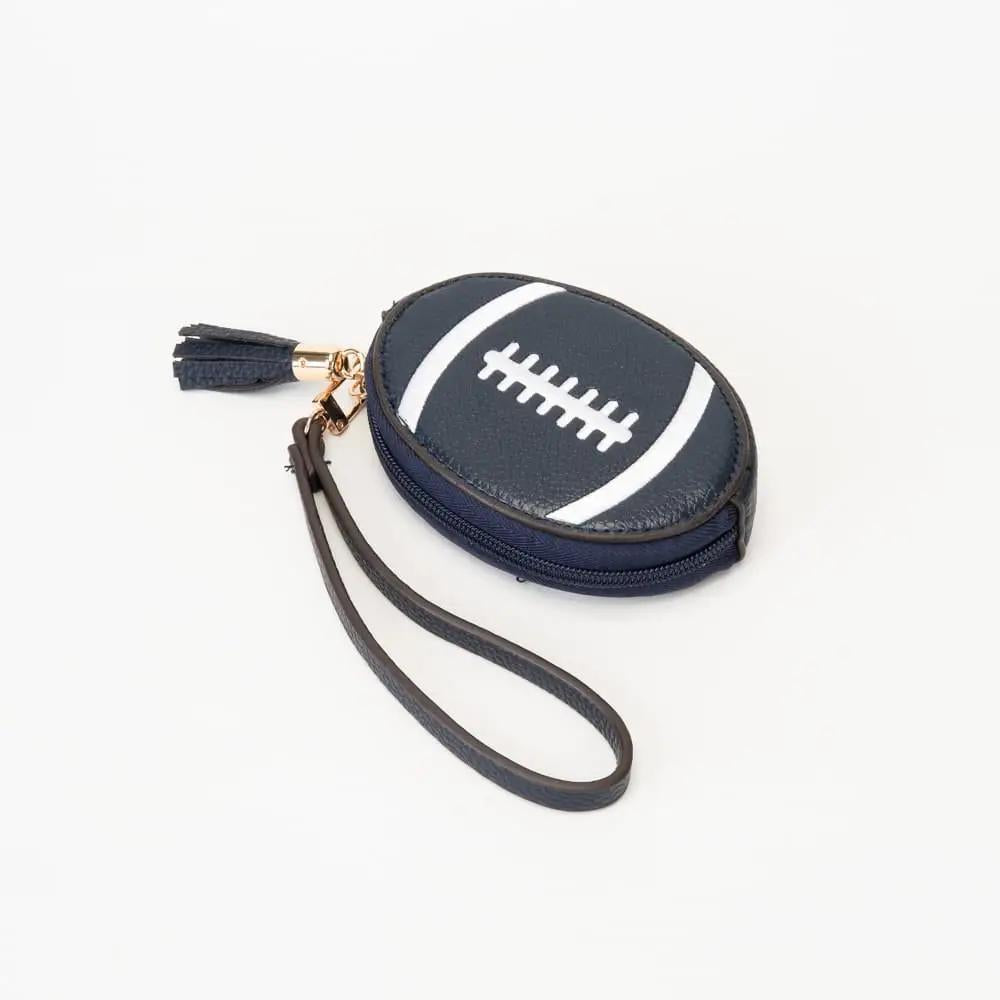 Football Wristlet Coin Pouch with Tassel