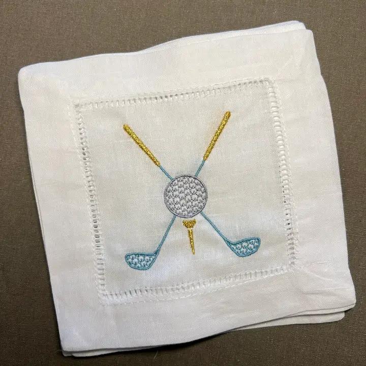 Golf Club Cocktail Napkins - Set of 4