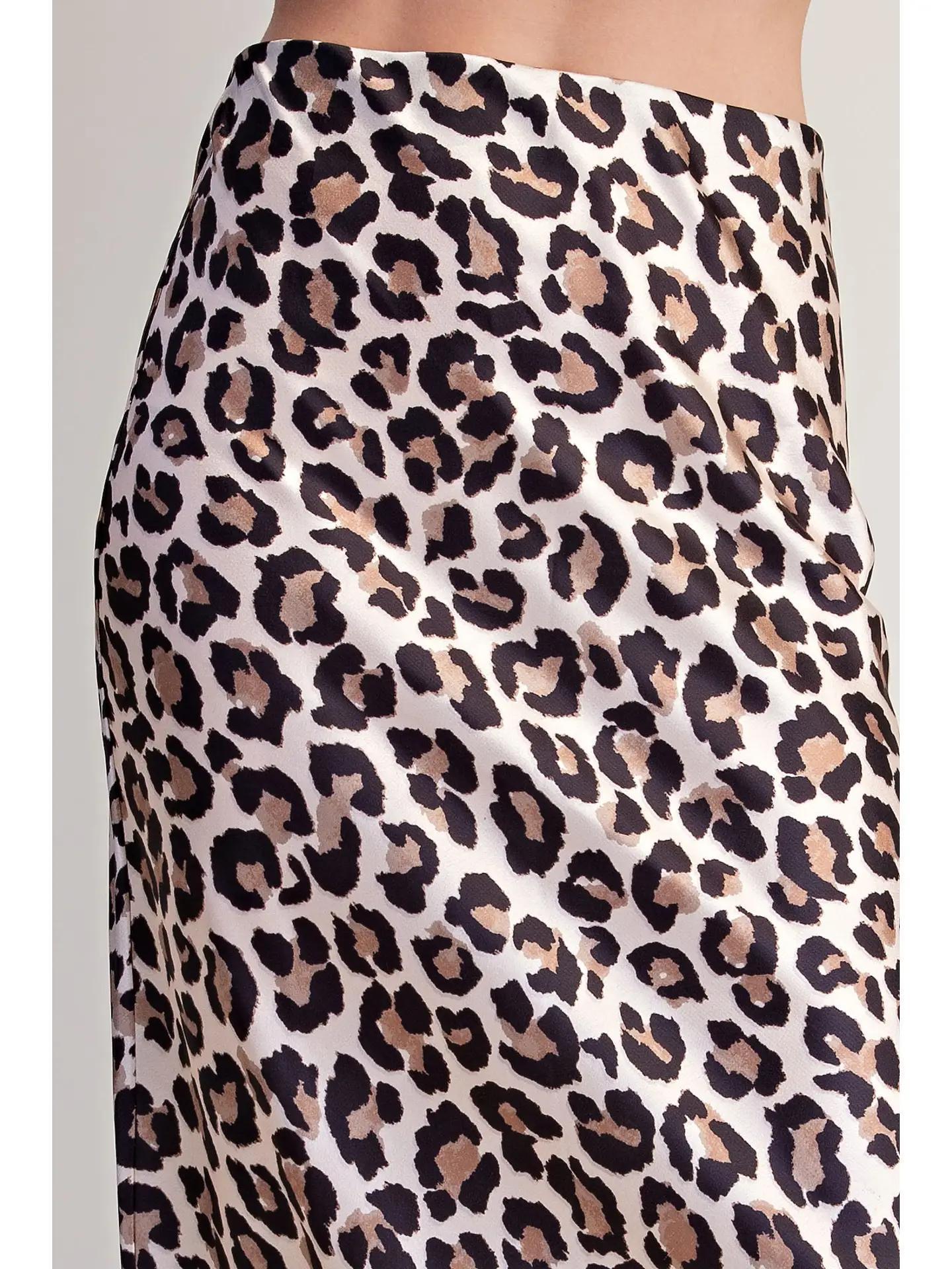 Animal Skirt High Waist Midi Length