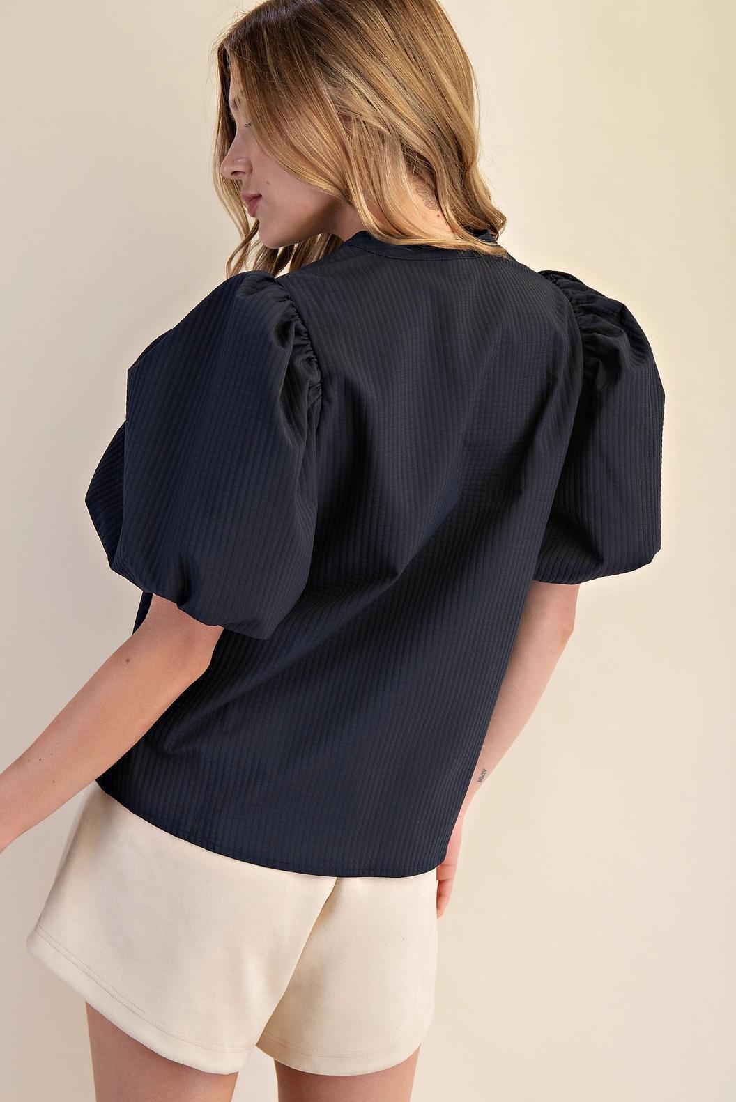 V-Neck Puff Sleeve Top